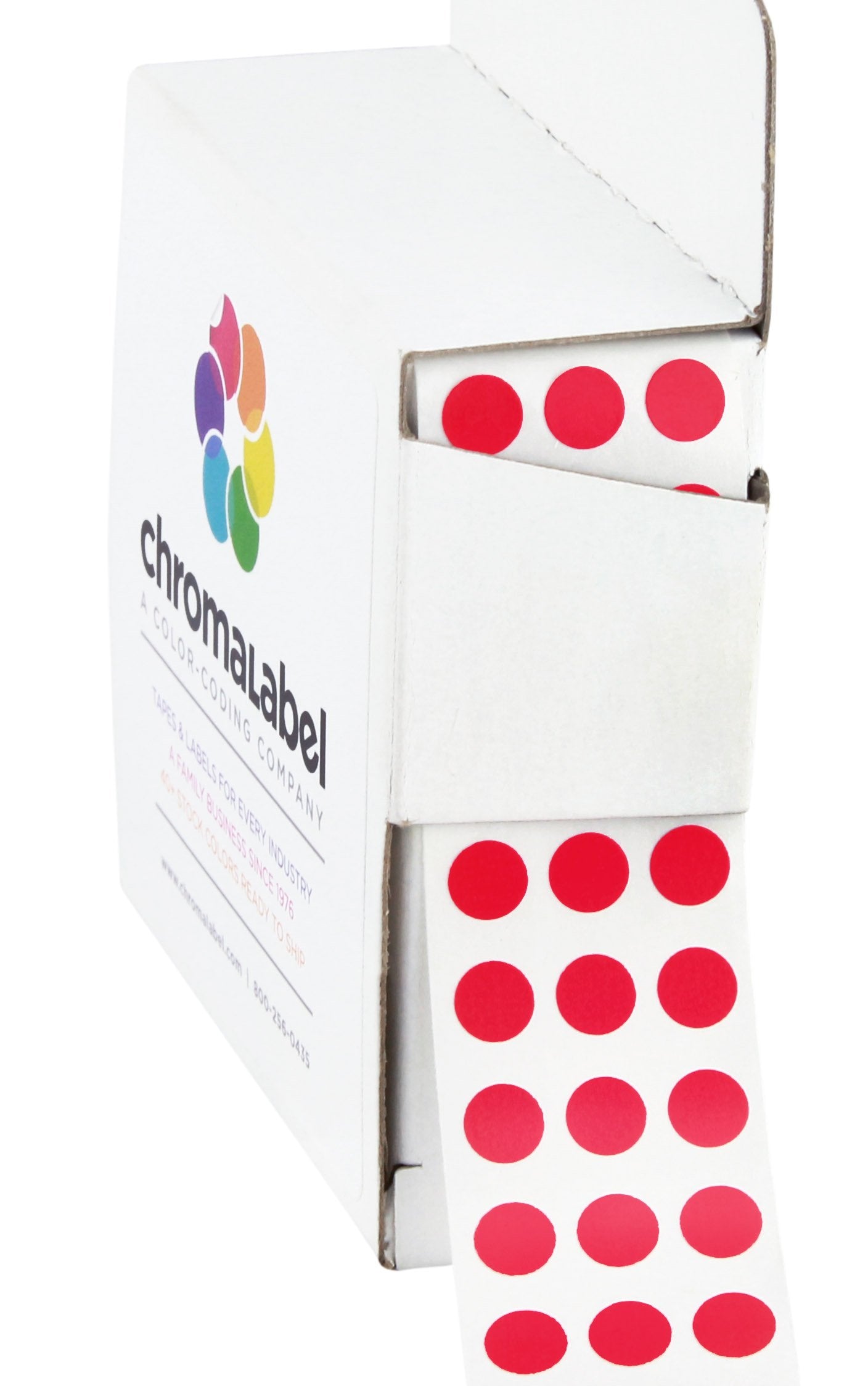 Chromalabel 0.25 Inch Small Red Sticky Tags - Color-Coding Dot Stickers, Ideal For Pricing, Office Supplies, Teachers - Comes Wi