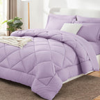 Cozylux Full Comforter Set With Sheets 7 Pieces Bed In A Bag Light Purple All Season Lavender Bedding Sets With Comforter, Pillo