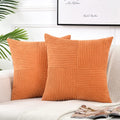 Fancy Homi 2 Packs Burnt Orange Decorative Throw Pillow Covers 22X22 Inch For Living Room Couch Bed, Rustic Farmhouse Boho Home