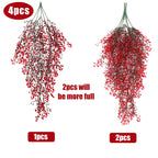 Recutms Artificial Hanging Fern Lighted With 30 Led Fake Hanging Ivy Vines Plastic Faux Greenery Plants For Home Wall Bedroom Ga