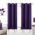 KOUFALL Dark Purple Window Curtains for Bathroom 2 Panels Set Room Darkening Small Short Blackout Curtains for Bedroom Kitchen 4