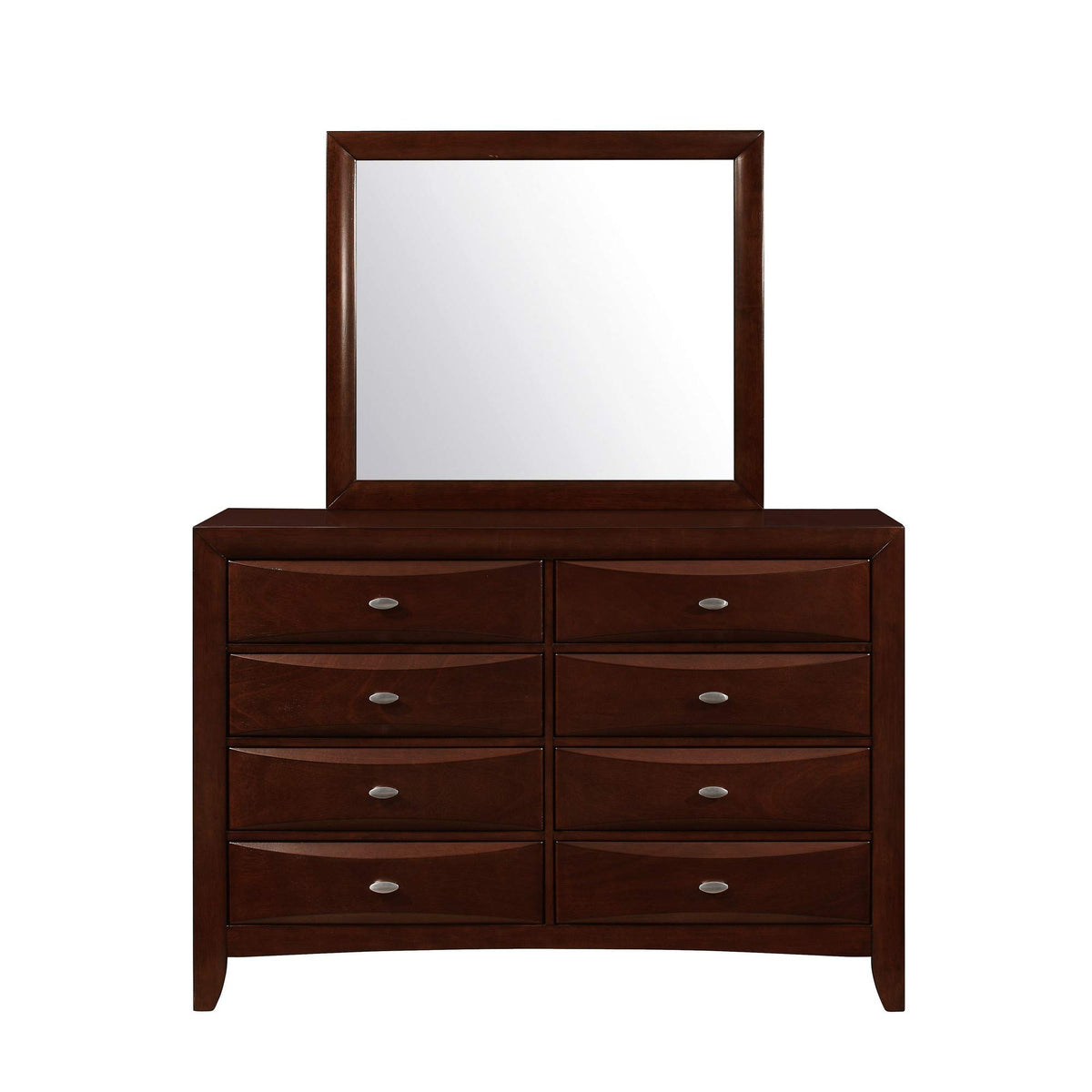 HomeRoots 54' Cherry Solid Wood Eight Drawer Double Dresser