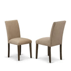 East West Furniture X777Ab747-7 7 Piece Dining Room Furniture Set Consist Of A Rectangle Dining Table With X-Legs And 6 Light Sable Linen Fabric Parsons Chairs, 40X72 Inch, Multi-Color