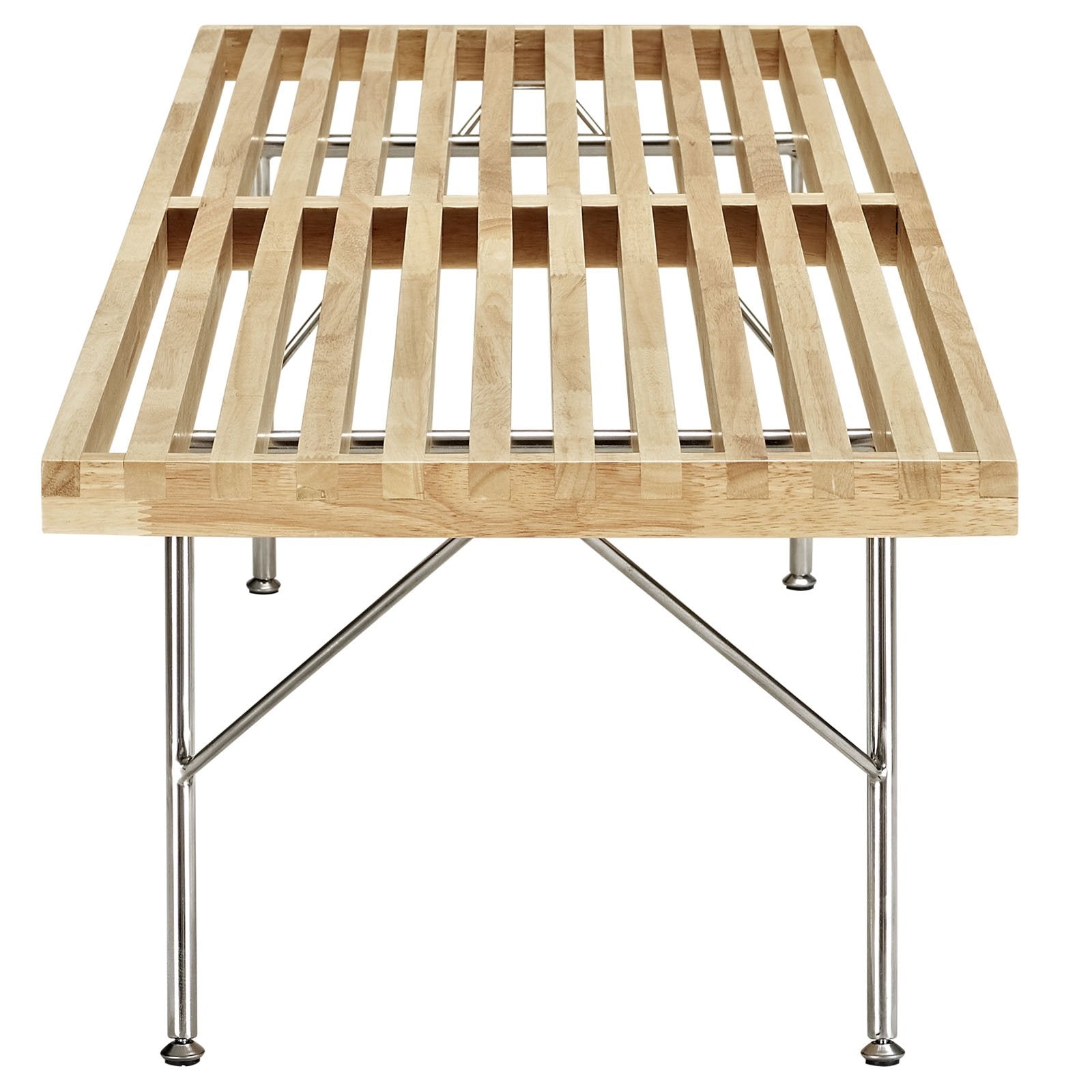 Modway Vantage Wood Top Bench, Medium, Natural