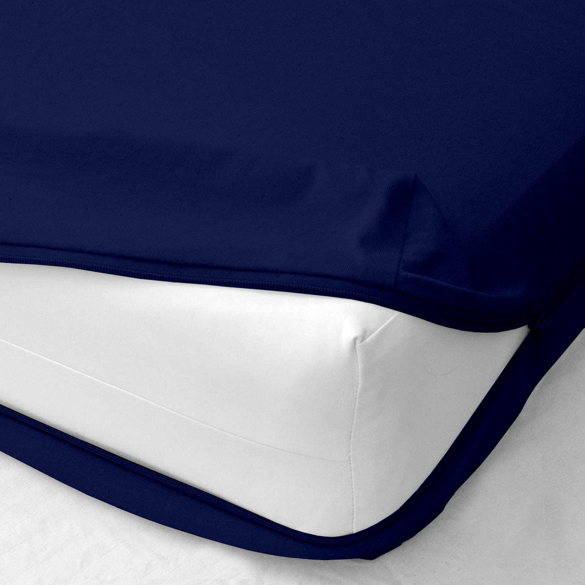 Zipper Fitted Sheet, Full Size Zipper Fitted Sheet 12 Inch Deep Pocket, Hotel Quality Brushed Microfiber Bottom Sheet, Soft Wrin