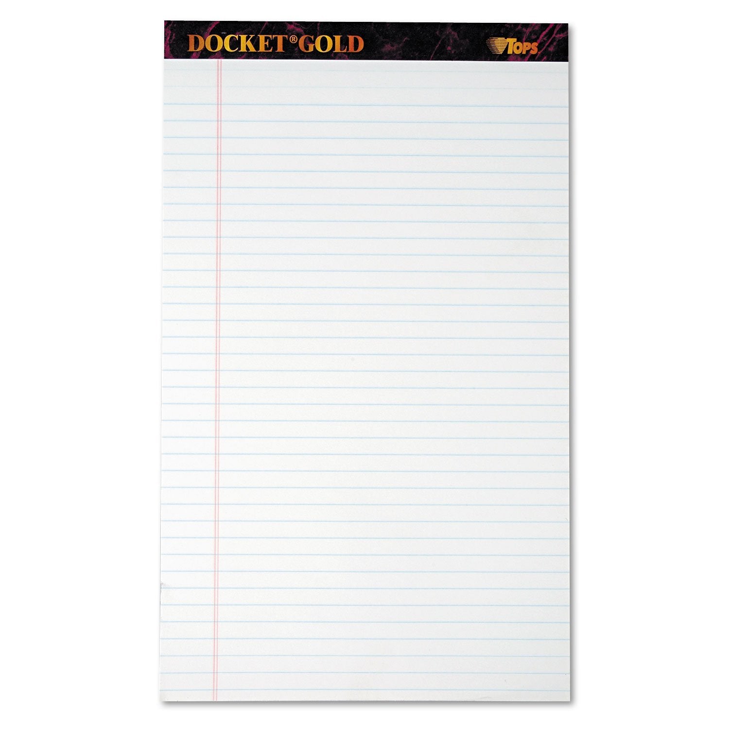 Tops Docket Gold Writing Pads, 8-1/2' X 14', Legal Rule, White Paper, 50 Sheets, 12 Pack (63990)