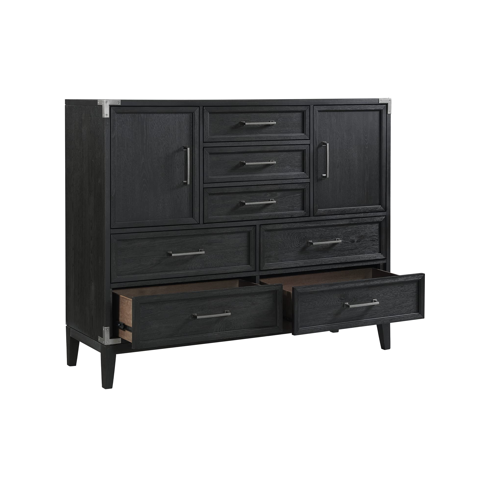 Intercon Laguna 60&quot; Wide Bedroom Master Chest with 7 Drawers, Weathered Steel Furniture