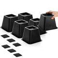 Mezchi 6 Pack Bed Risers 4 Inch, Heavy Duty Furniture Risers, Lifts Up 2200 Lbs Couch Risers For Sofa, Table, Chair