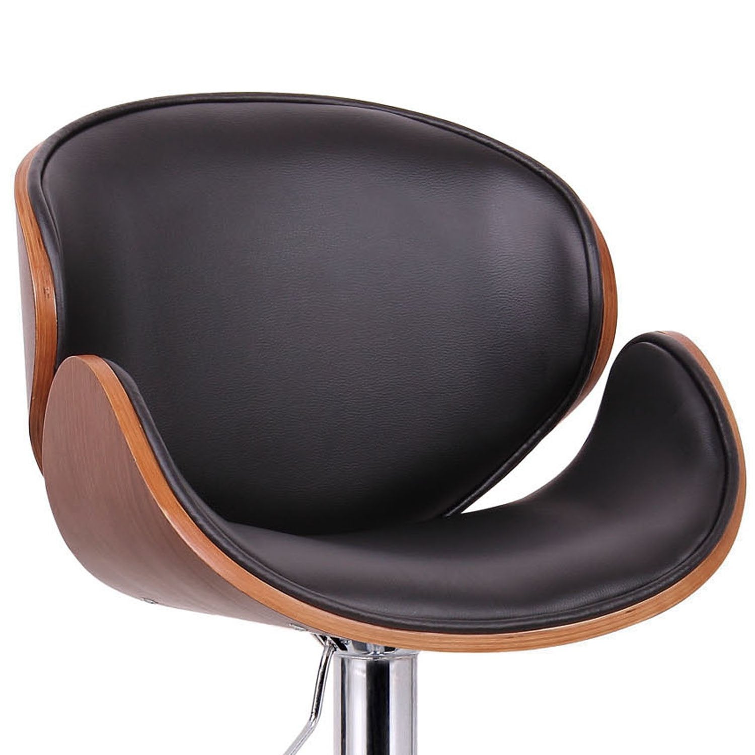 Baxton Studio Crocus Walnut and Black Modern Bar Stool