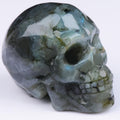 QLRSUXN 2 Inch Labradorite Crystal Skulls Decor,Human Skull Sculpture Statues Healing Crystal Decor,Halloween Skull Figurines,Ho