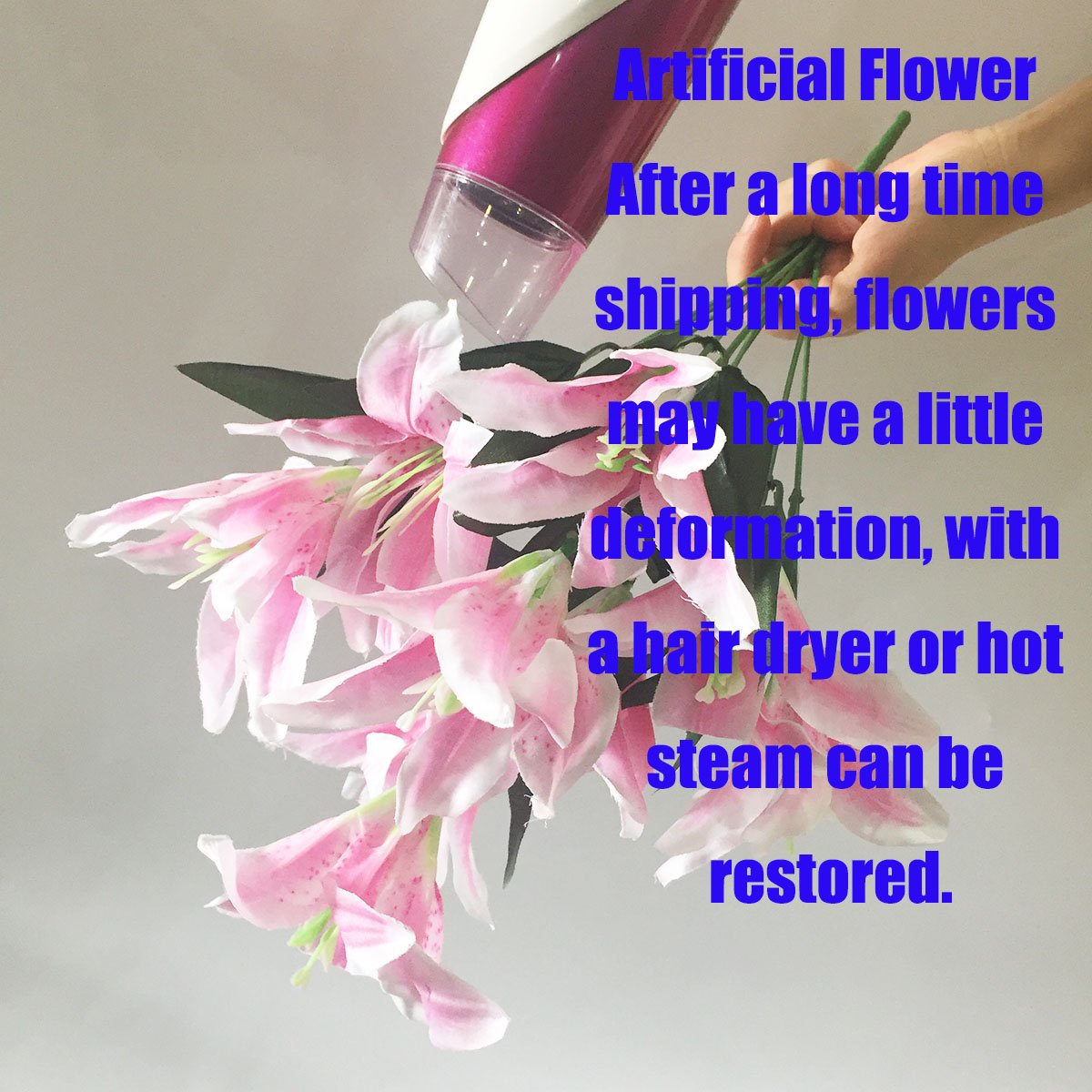 Artfen Artificial Lily 10 Heads Fake Lily Artificial Flower Wedding Party Decor Bouquet Home Hotel Office Garden Craft Art Decor