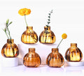 Aebor Glass Bud Vases Set of 6, Glass Flower Vases Small Bottles for Floral Arrangements, Rustic Decorative Floral Vases for Cen