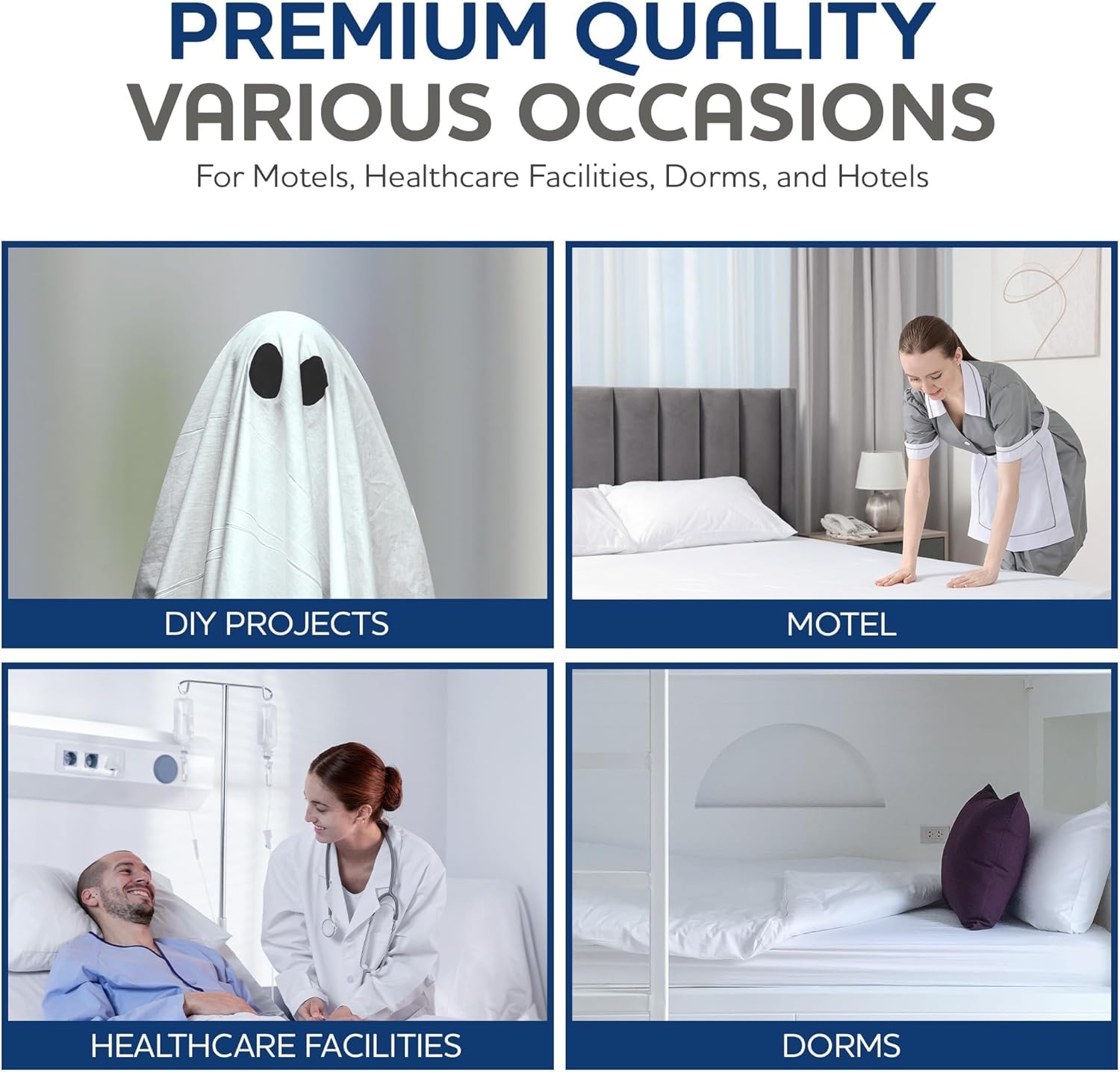 Linteum Textile (1 Pack, 36X80X9 In, White) Percale Twin Fitted Sheets, 180 Thread Count