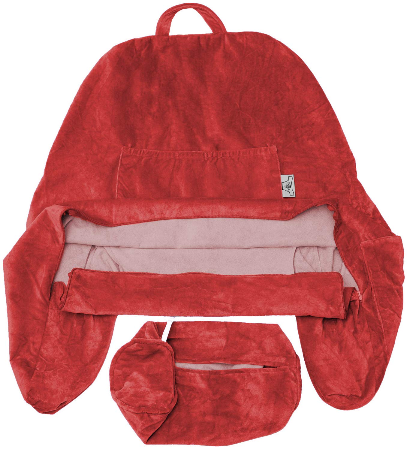 Husband Pillow Xxl Cover Only Red, Cozy Microfiber Bed Rest Pillow Cover With Arms - Array Of Colors - Generous Side And Back Po