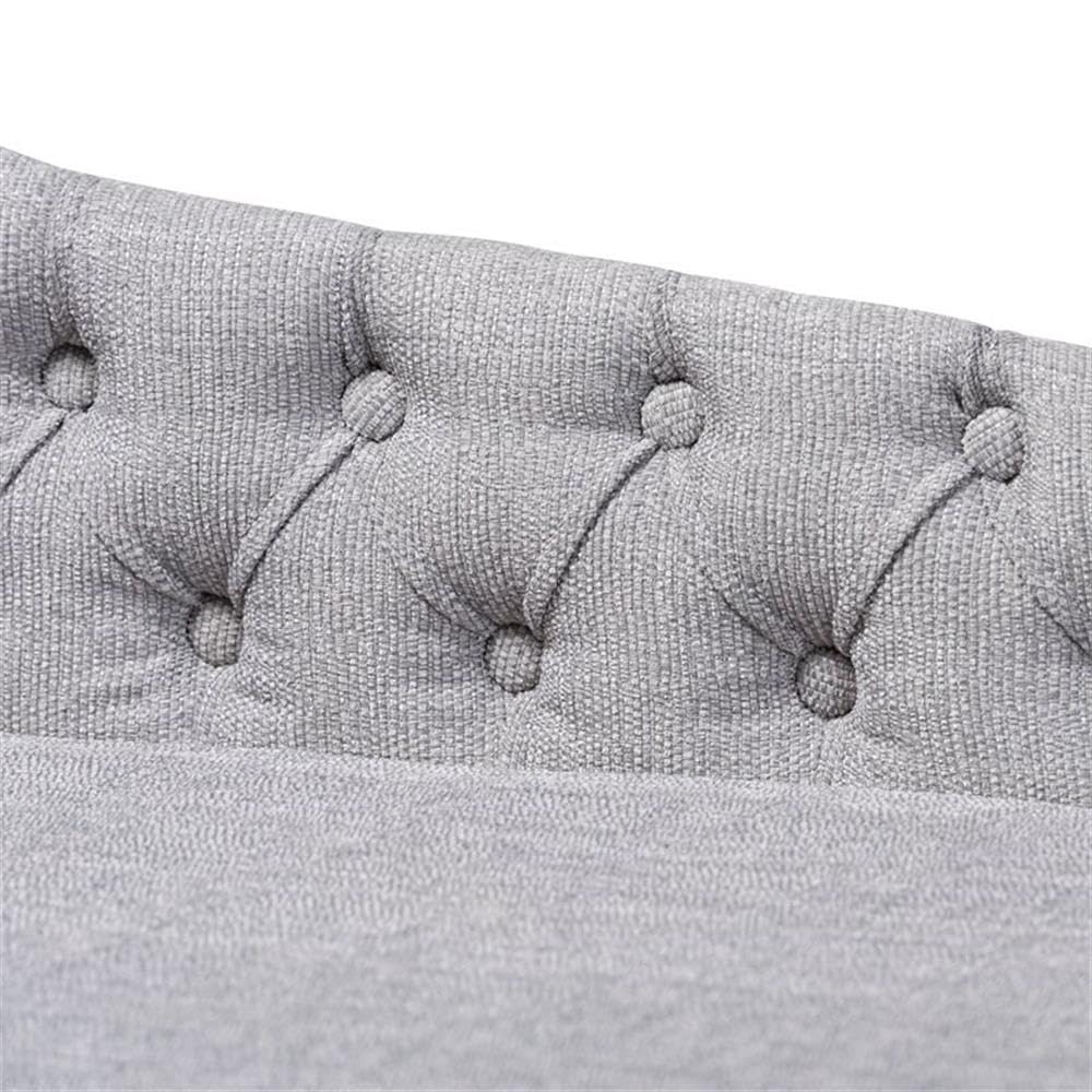Baxton Studio Florent Modern and Contemporary Grey Fabric Upholstered Black Finished Chaise Lounge