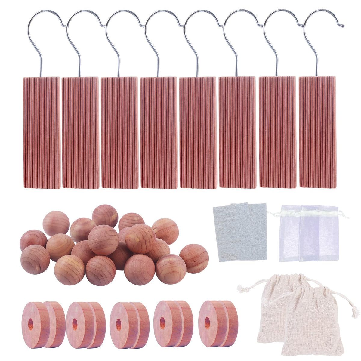 ZIUUFM Cedar Blocks for Clothes Storage, Cedar Chips and Balls for Closets and Drawers, Scented Sachets, 40 Pack for Healthy Liv