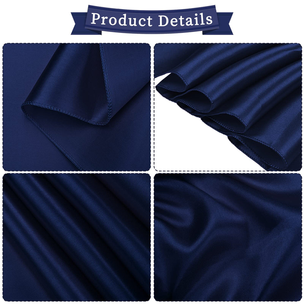 Fani 60 Pcs Navy Blue Satin Chair Sashes Bows Universal Chair Cover For Wedding Reception Restaurant Event Decoration Banquet,Party,Hotel Event Decorations (7 X 108 Inch)
