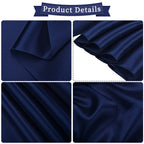 Fani 60 Pcs Navy Blue Satin Chair Sashes Bows Universal Chair Cover For Wedding Reception Restaurant Event Decoration Banquet,Party,Hotel Event Decorations (7 X 108 Inch)