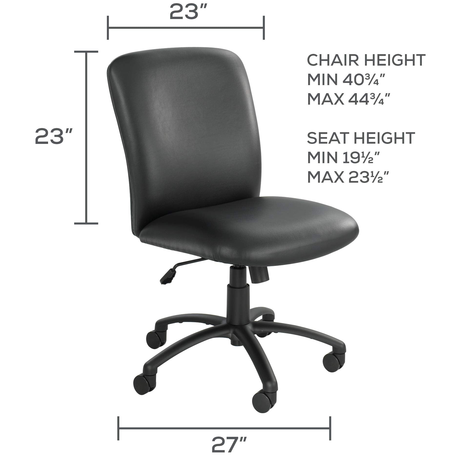 Safco PRODUCTS 3490BV Uber Series Big amp; Tall Swivel/Tilt High Back Chair, Vinyl, Black