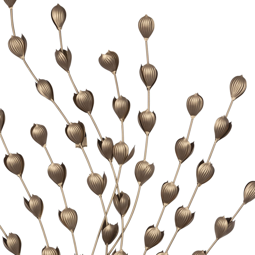 HomeRoots Bronze 100% Iron Gold Metal Leaf Bunch Wall DÃcor