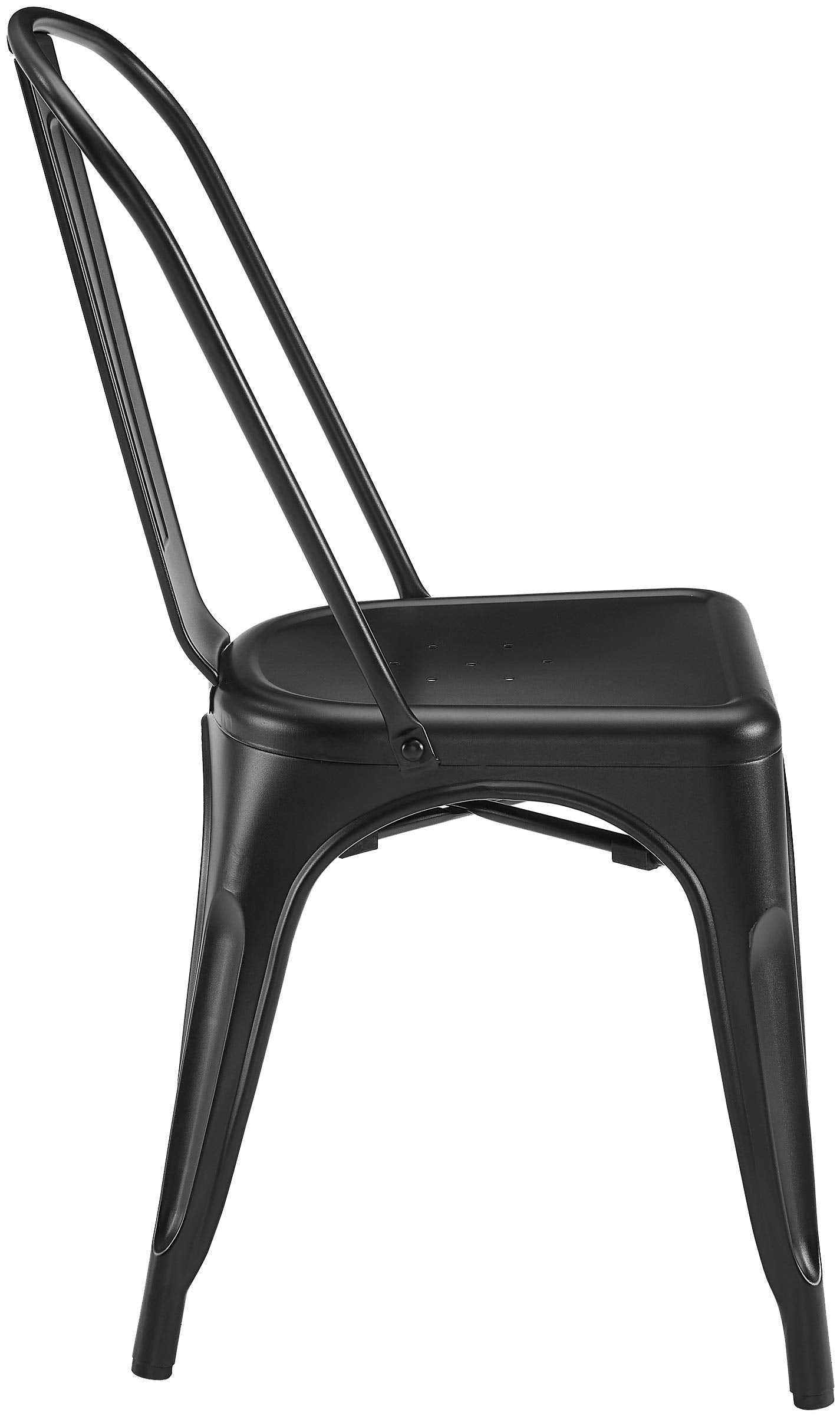 Crosley Furniture Amelia Retro Metal Dining Chair (Set Of 2), 17&quot;, Matte Black