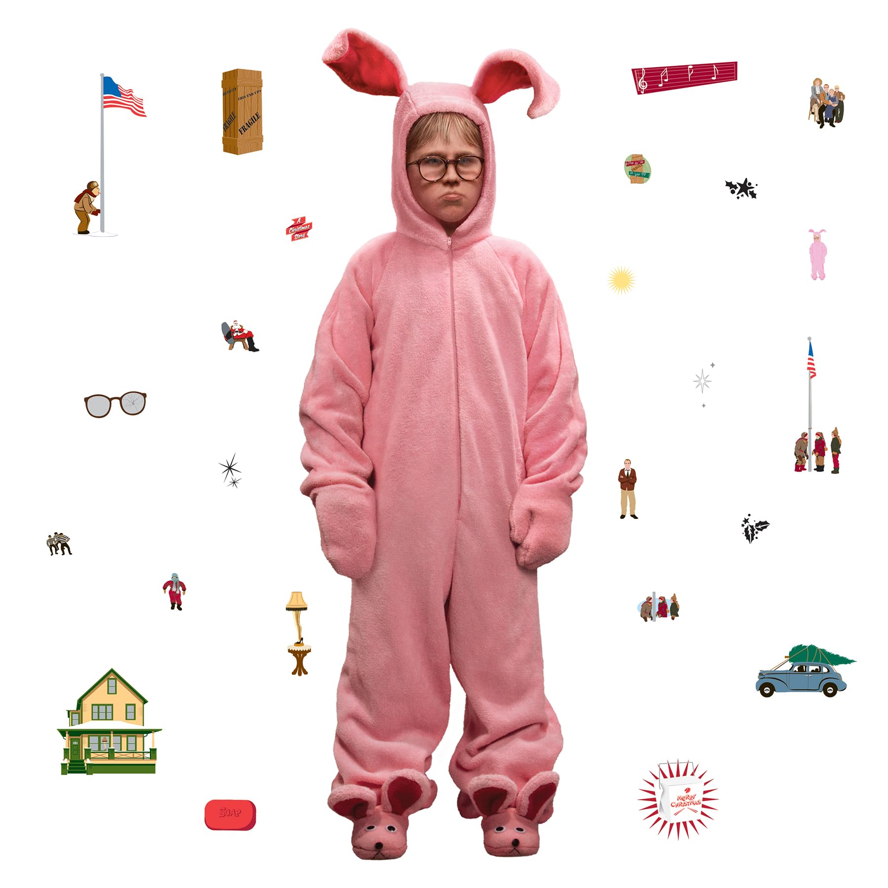 RoomMates A Christmas Story Ralphie Bunny Suit Giant Peel and Stick Wall Decals, RMK5409GM