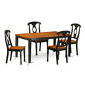 East West Furniture NIKE5-BCH-W 5 Piece Dining Set for 4 Includes a Rectangle Kitchen Table with Butterfly Leaf and 4 Dinette Chairs, 36x66 Inch, Black & Cherry