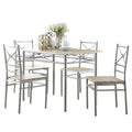 Coaster Home Furnishings 5-Piece Rectangular Dining Set Brushed Silver