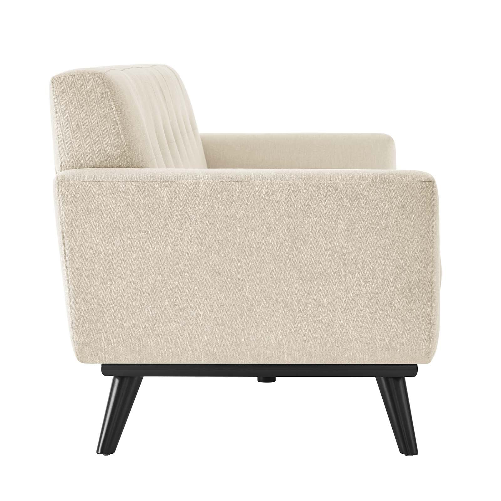 Modway Engage Modern Tufted Back Textured Fabric Sofa In Beige