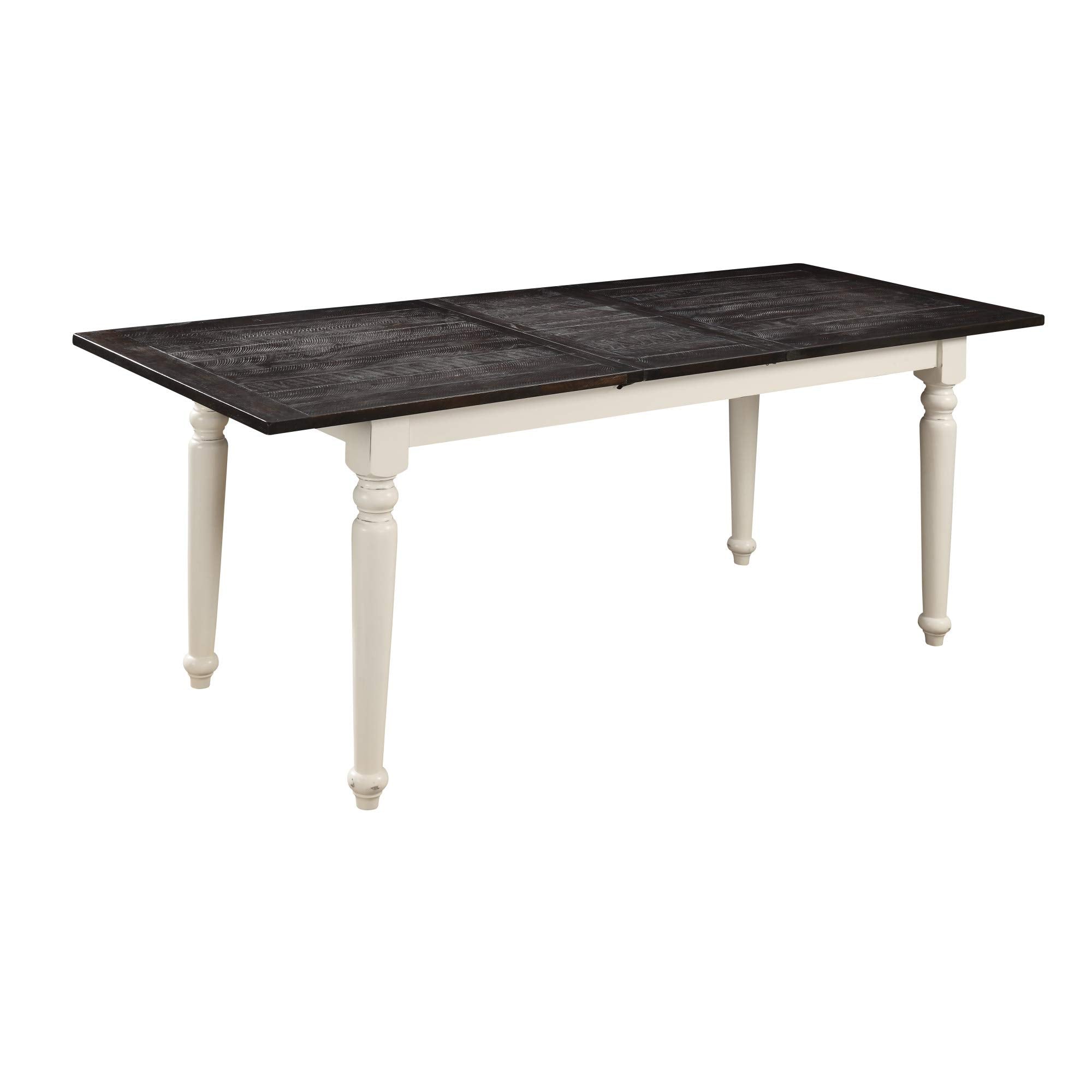 Wallace & Bay Maddox Dining Table, 78 inch, Brown & Distressed White