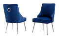 Best Quality Furniture SC351 Dining Chairs, Navy Blue/Silver