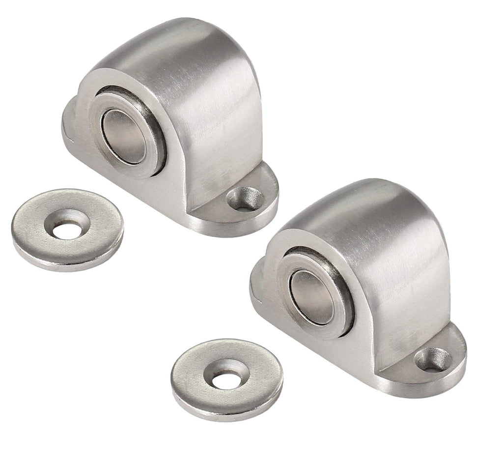 Jiozermi 2 Pack Magnetic Door Stop Catch, Floor Mount Door Stopper, Stainless Steel Magnetic Door Catch With Screws, Modern Soft