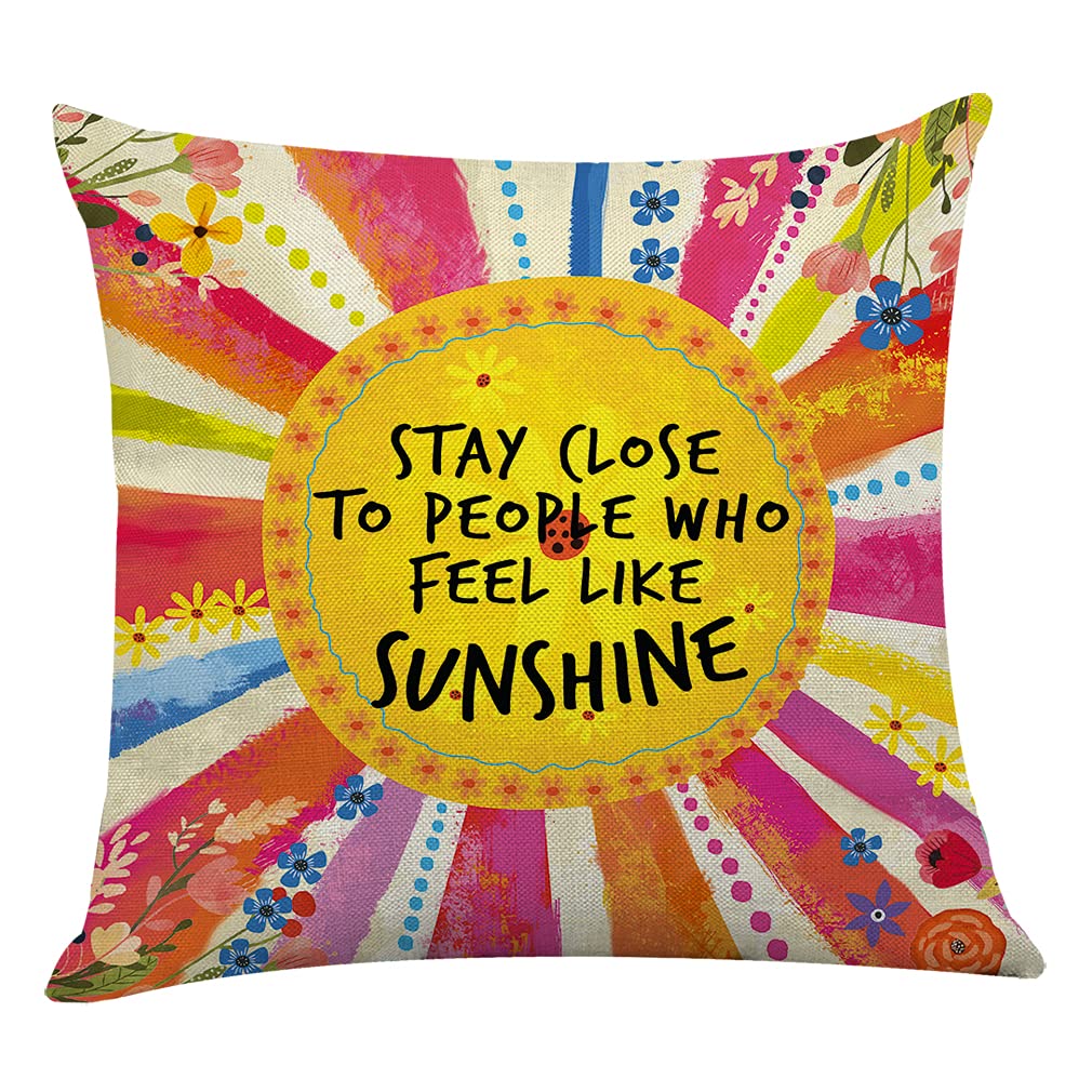Littlefa Inspiring Gifts Cute Colour Sunshine Throw Pillow Cover Sunshine Cushion Cover Decorative Pillowcase Living Room Bedroo