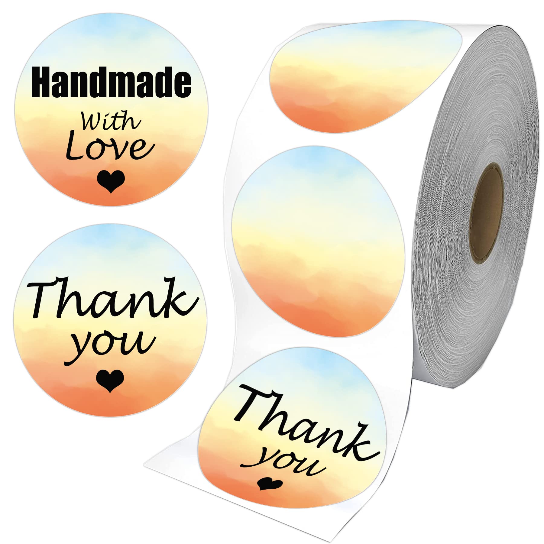 2 Inch Direct Thermal Stickers Gradual Change Round Circle Thermal Color-Code Dot Self-Adhesive Multi-Purpose Thermal Labels Pri