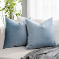 Quafoo Light Blue Soft Velvet Throw Pillow Covers 28X28 Inch Set Of 2 For Sofa Couch Bed Living Room Decorative Luxury Solid Squ