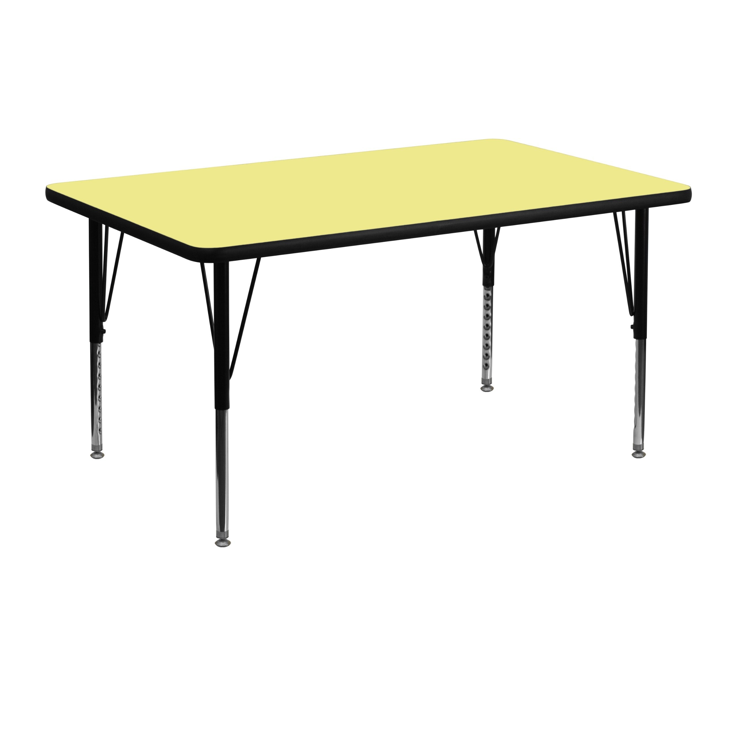 Flash Furniture 30x48 Yellow Activity table, 48" D x 30" W x 25.13" H