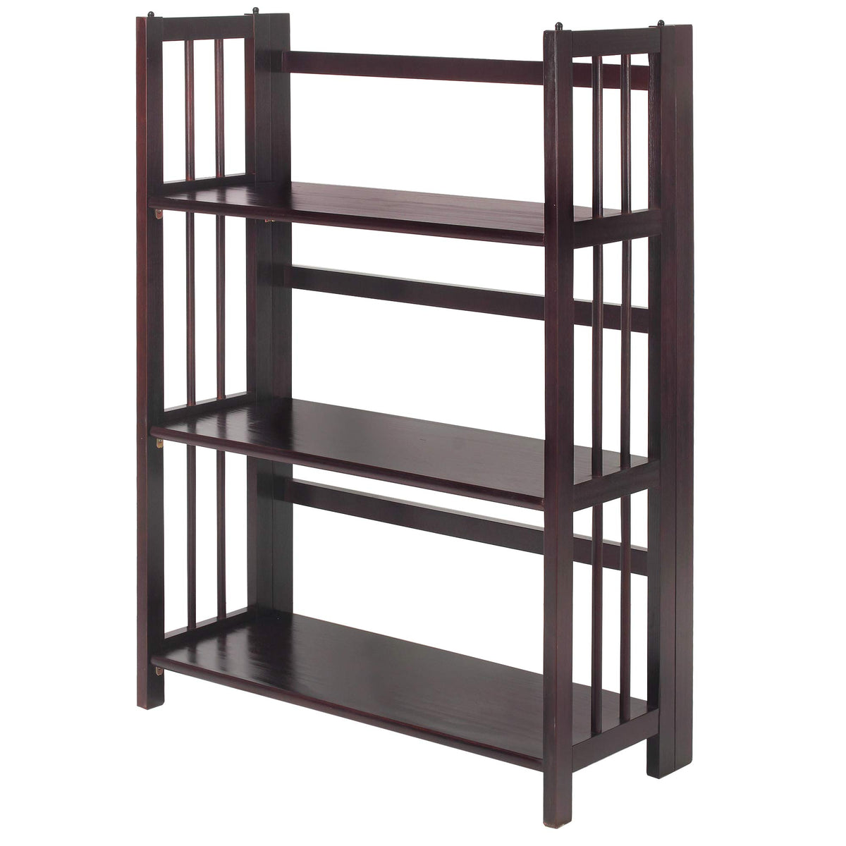 Casual Home 3 Shelf Folding Stackable Bookcase, 27.5&quot; Wide, Espresso