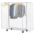 Ruibo Clear Garment Rack Cover for Clothes Rack Cover with 2 Durable Zipper/Clothing Waterproof, Dustproof Protector (S:47.2x20x