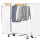 Ruibo Clear Garment Rack Cover for Clothes Rack Cover with 2 Durable Zipper/Clothing Waterproof, Dustproof Protector (M:59x20x60