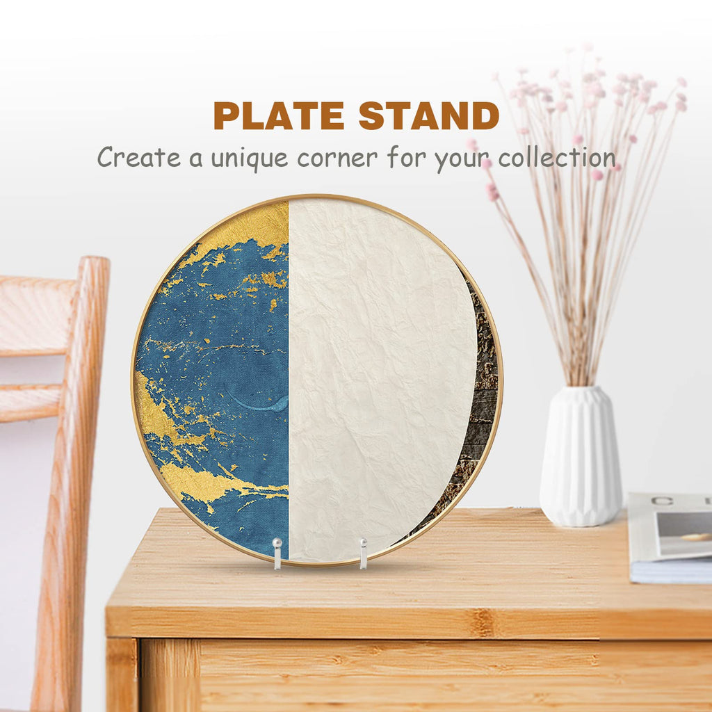 Plate Holder Easel Display Stand - 8 Inch Metal Plate Stands For Display - Tabletop Picture Stand - Silver Iron Easels For Displ