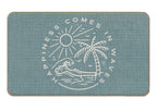 Lacosu Summer Beach House Happiness Comes In Waves Blue Rustic Door Mat Doormat,17'X30' Decorative Coastal Beach House Indoor