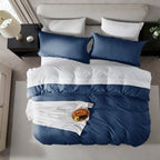 Nestl Twin Duvet Cover Set - Soft Prewashed Navy Blue Duvet Cover Twin/Twin Xl, 2 Piece, With Zipper Closure, 1 Duvet Cover 68X90 Inches And 1 Pillow Sham - No Comforter