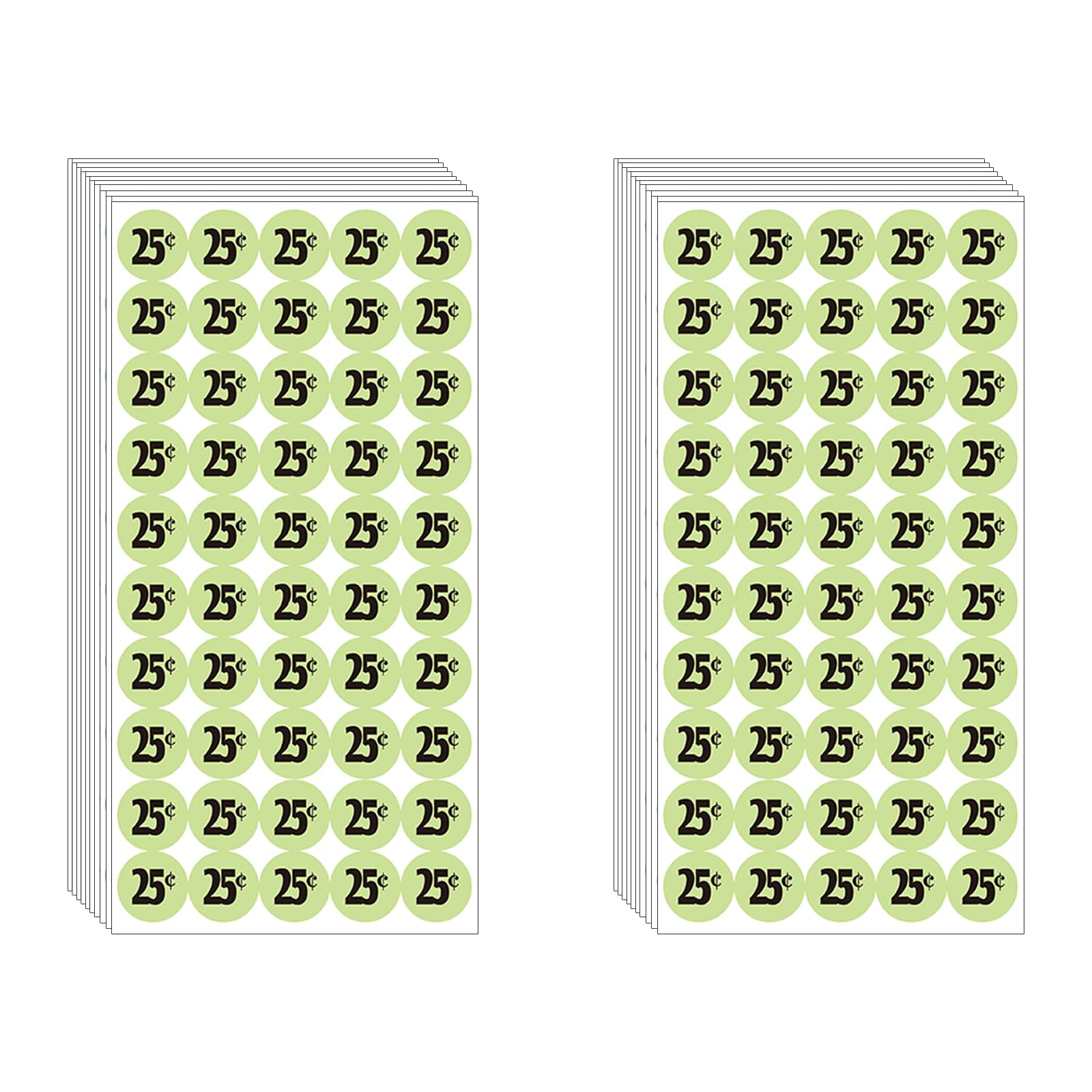 Dugutul 1000 Pcs 25 Cent Color-Coded Price Stickers For Garage Sale And Flea Market, 3/4' Diameter - Bold Fonts, Clear Visibili