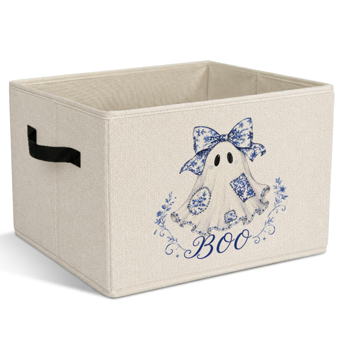 Tpbnnyqi Chinoiserie Ghost Halloween Foldable Storage Bins with Handles