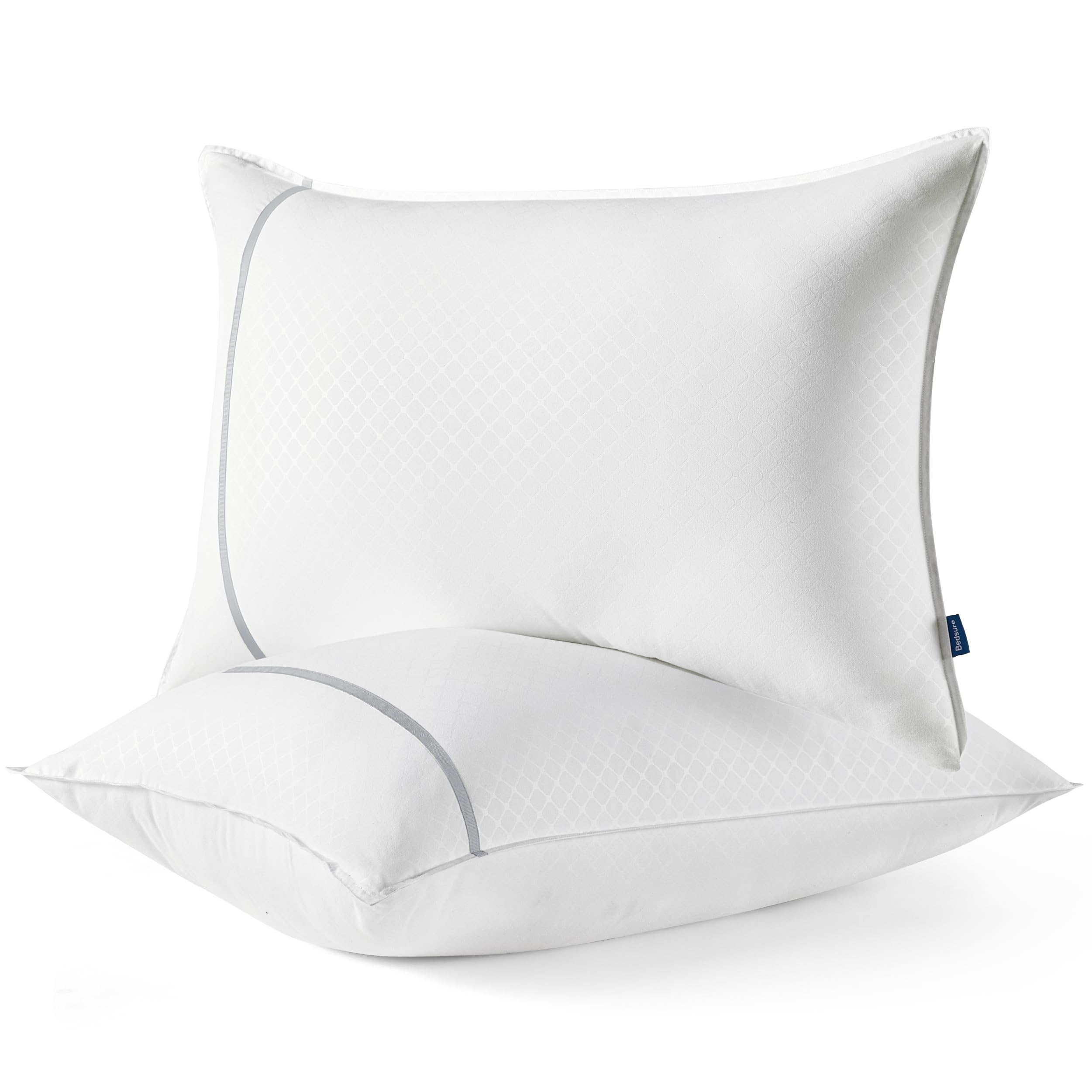 Bedsure Hotel Pillows Standard Size Set Of 2 - Luxury Standard Pillows 2 Pack, Fluffy Twin Bed Pillows For Sleeping With Breatha