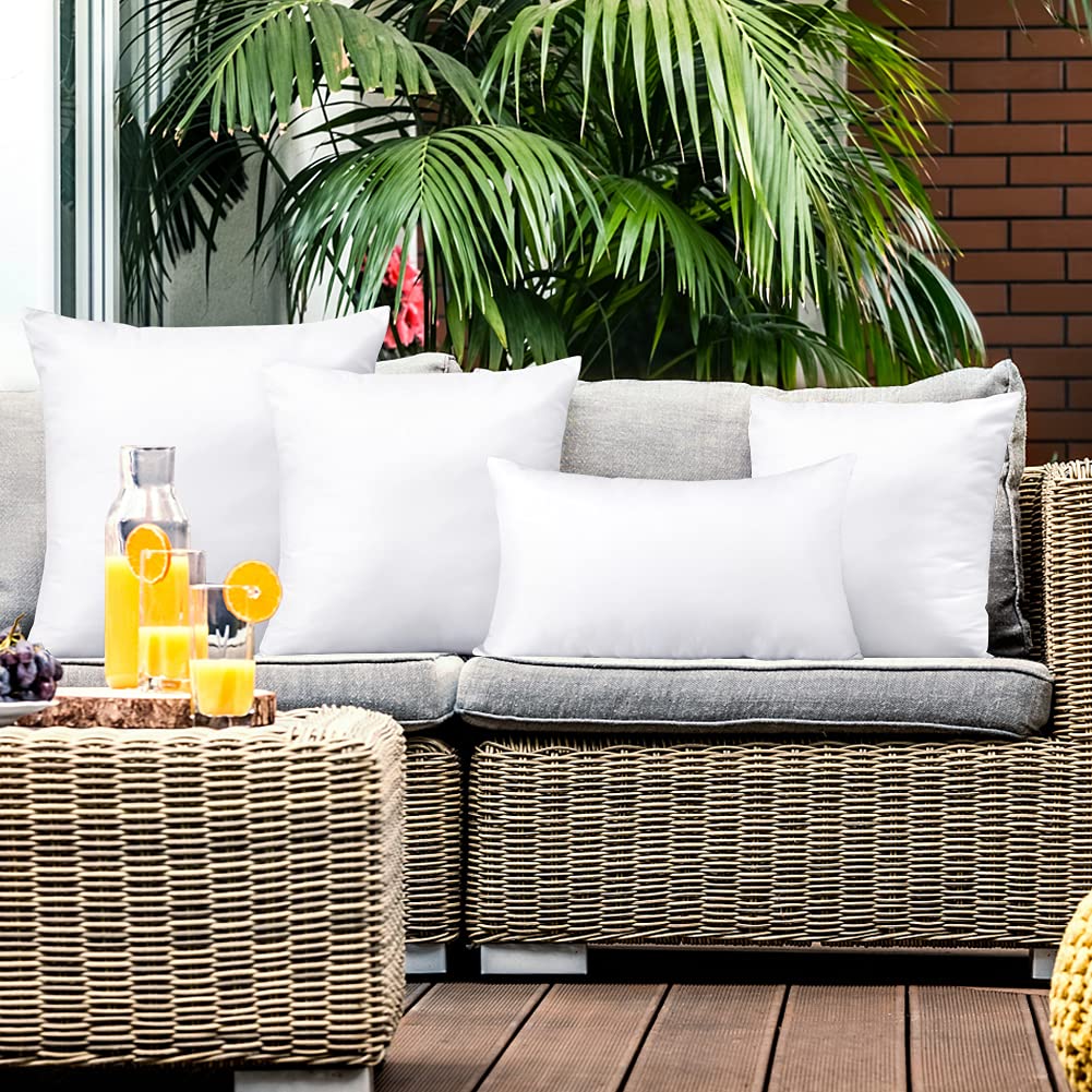 Otostar Waterproof Throw Pillow Insert Water Resistant Outdoor Pillow Insert 20X20 Inch Premium Pillow Stuffer Sham Square Decor