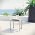 Modway Shore Aluminum Outdoor Patio Side Table In Silver Gray