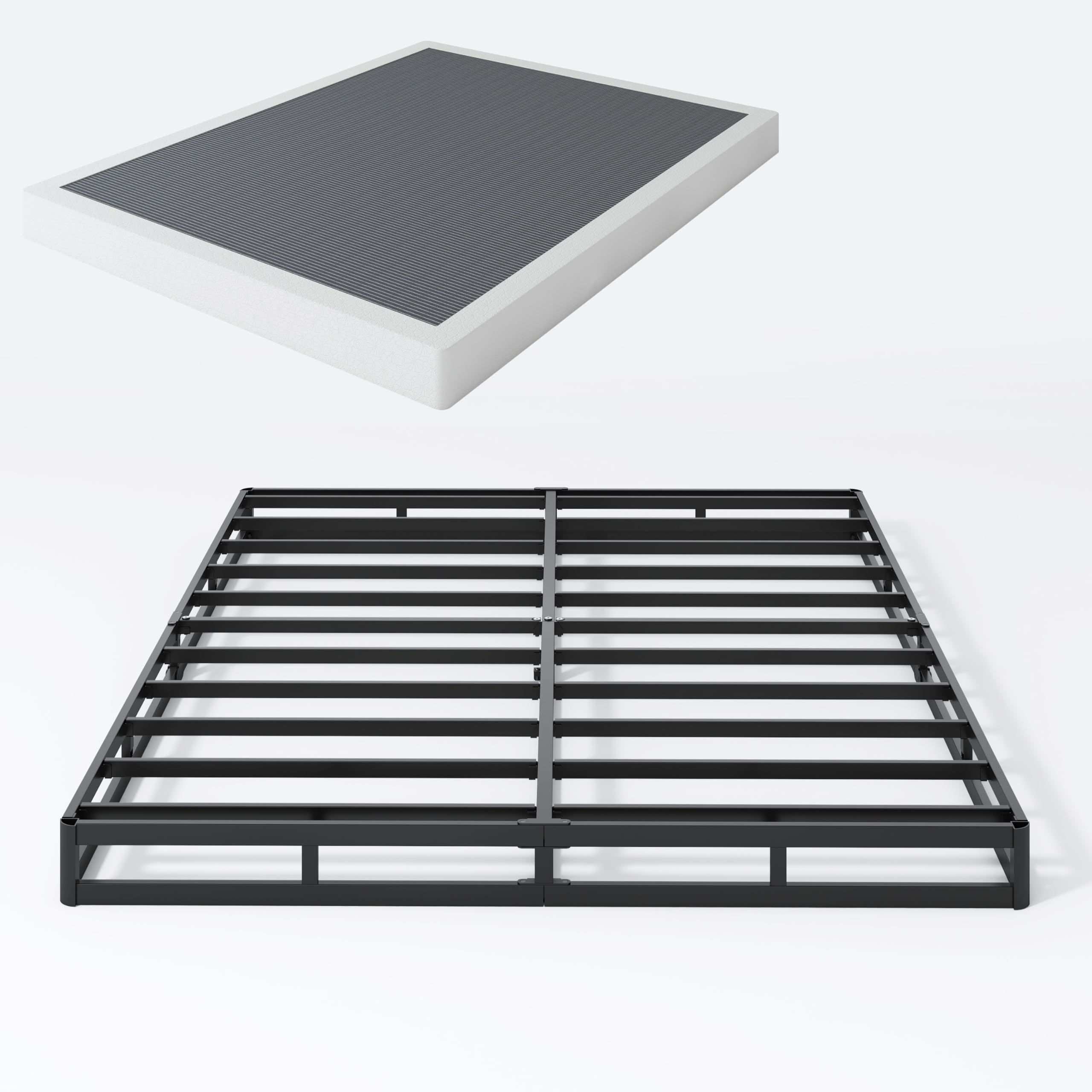 SHLAND Box Spring Queen - 3 Inch Heavy Duty Low Profile Metal Queen Box Springs for Bed, Mattress Foundation, Easy Assembly,Easy
