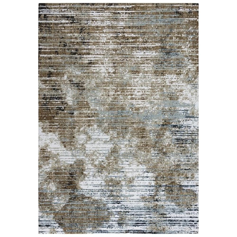 Elect 5'2" X 7'9" Abstract Beige/Blue/Brown Power-Loomed/Hybrid Area Rug