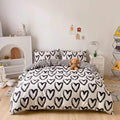 Houseri Love Comforter Set King Heart Shaped Bedding Sets White And Black Comforter For Women Men Love Heart Bedding Comforters
